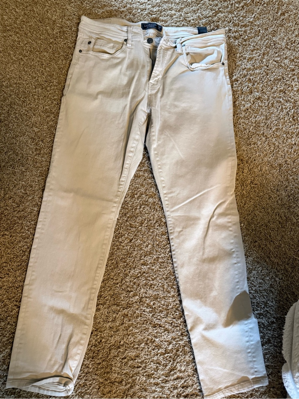 Liverpool Men's Straight Jeans in Light Beige